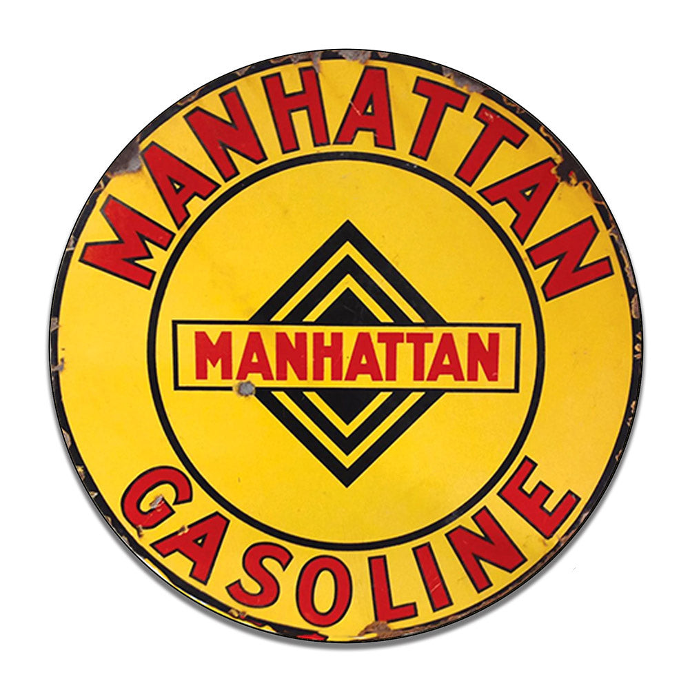 Round Signs - Gas and Oil Manhattan Gasoline