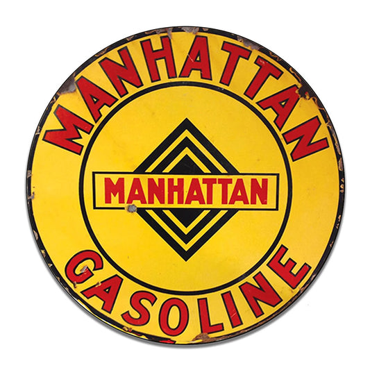 Round Signs - Gas and Oil Manhattan Gasoline