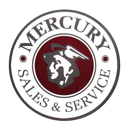 Round Signs - Mercury Sales and Service Classic Car