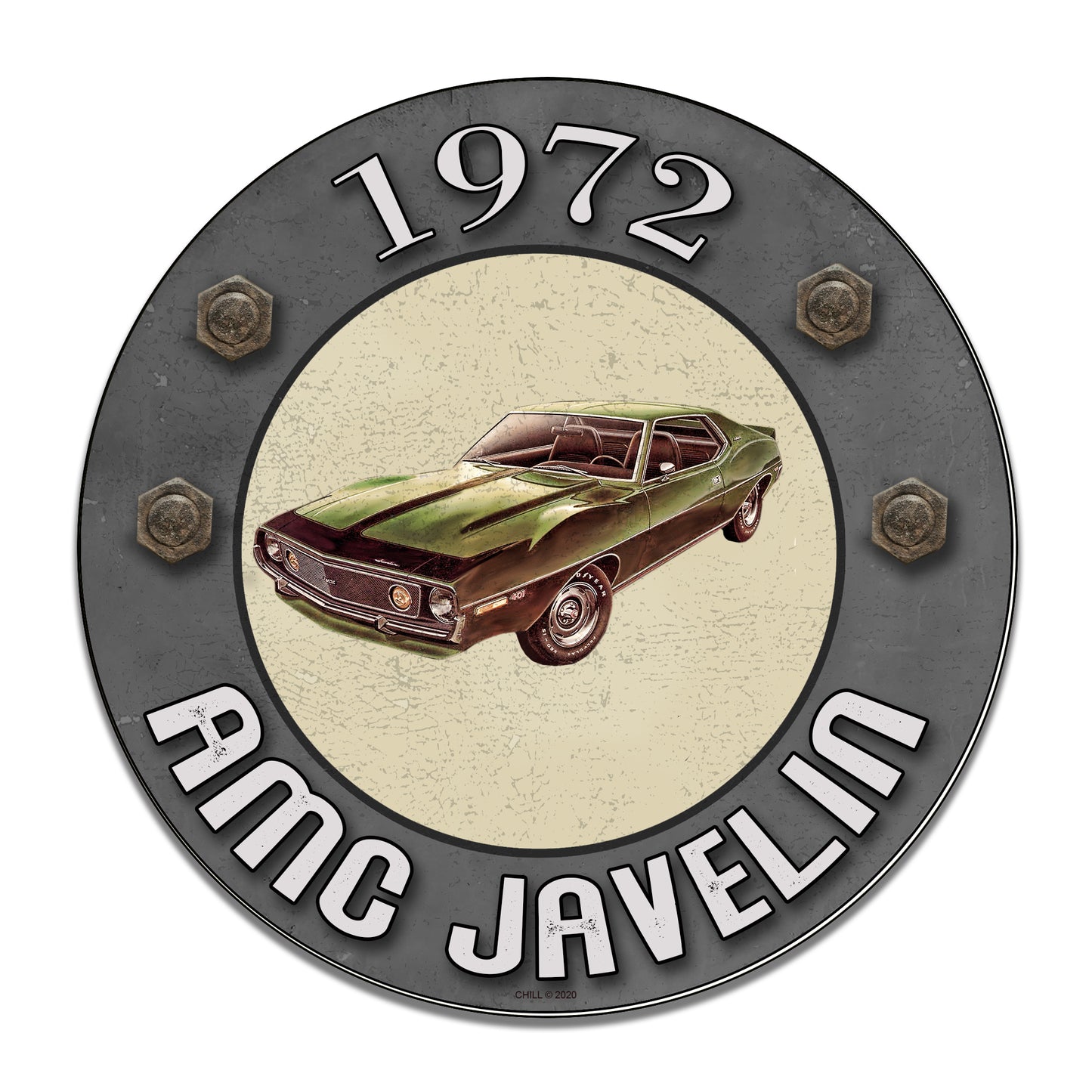 Round Signs - 1972 AMC Javelin Classic Car