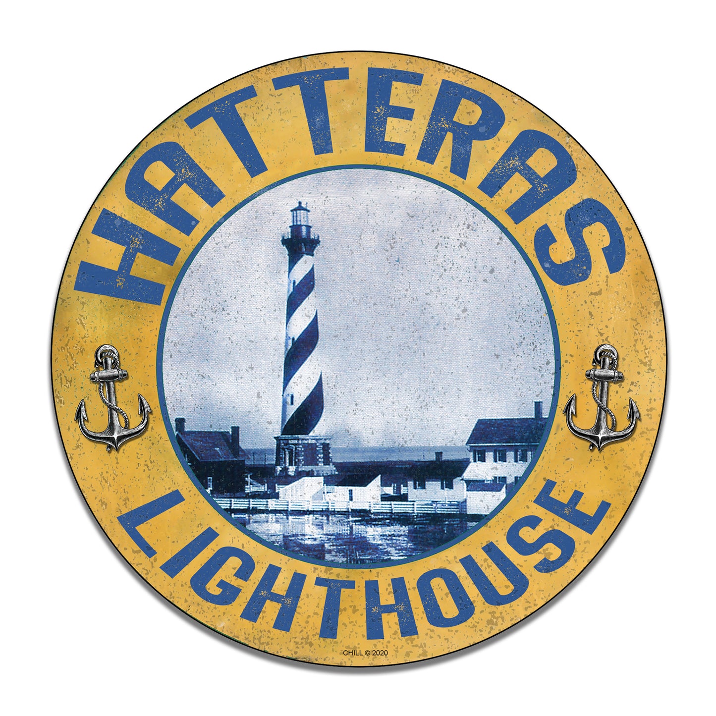 Round Signs - Cape Hatteras Lighthouse North Carolina Old Design