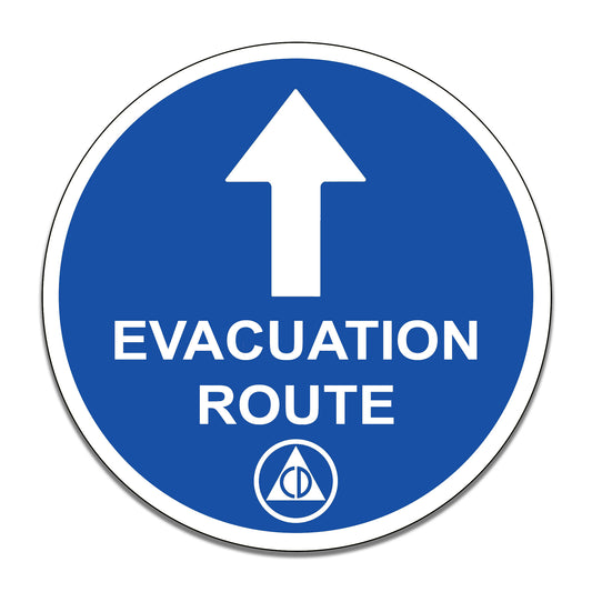 Round Signs - Evacuation Route Civil Defense Design