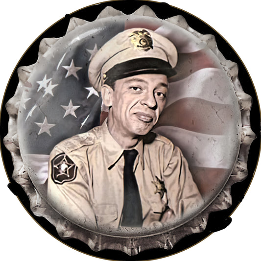 Round Signs - Barney Fife with American Flag