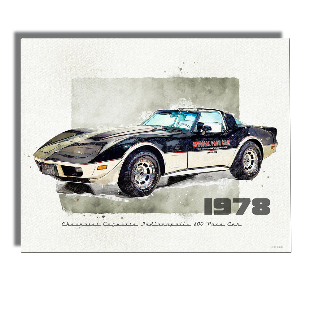 Wall Art - 1978 Indianapolis 500 Corvette Pace Car Classic Car