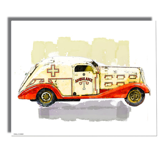 Wall Art - Vintage Marx Tin Ambulance Vehicle Design