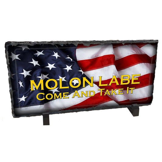 Slate Rock - American Flag Molon Labe Come and Take It Design