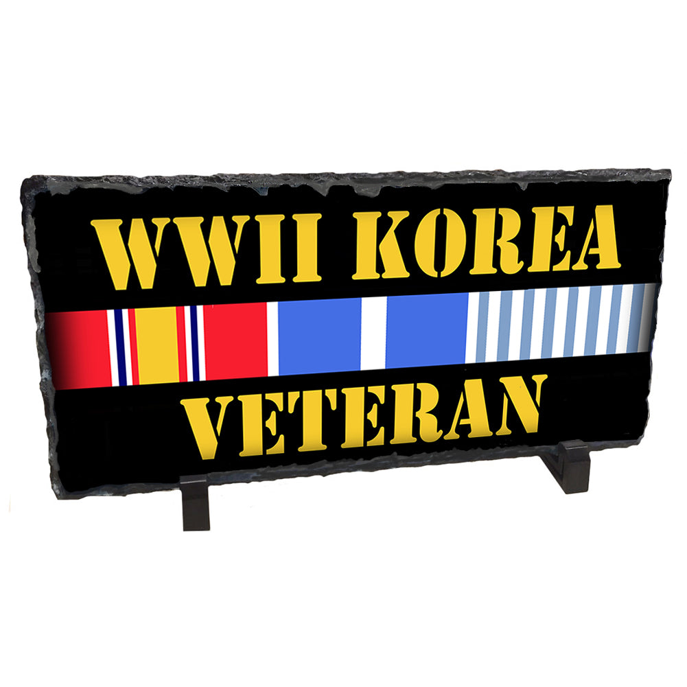 Slate Rock - WWII Korean War Veteran Ribbons Design