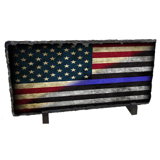 Slate Rock - Red White & Blue Line American Flag Police Sheriff