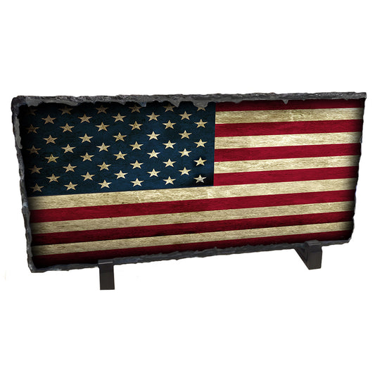 Slate Rock - Distressed American Flag Design